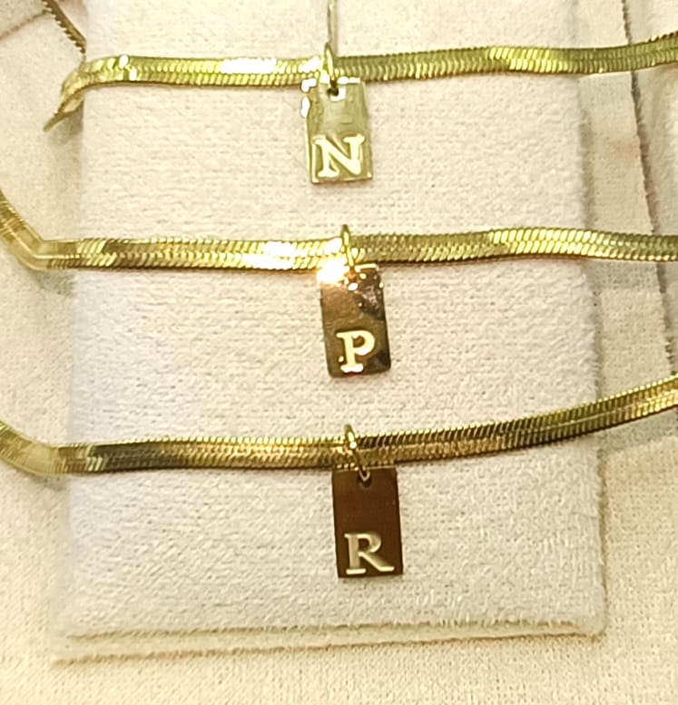 COLLANA INIZIALE TAG GOLD (Firma di luce)